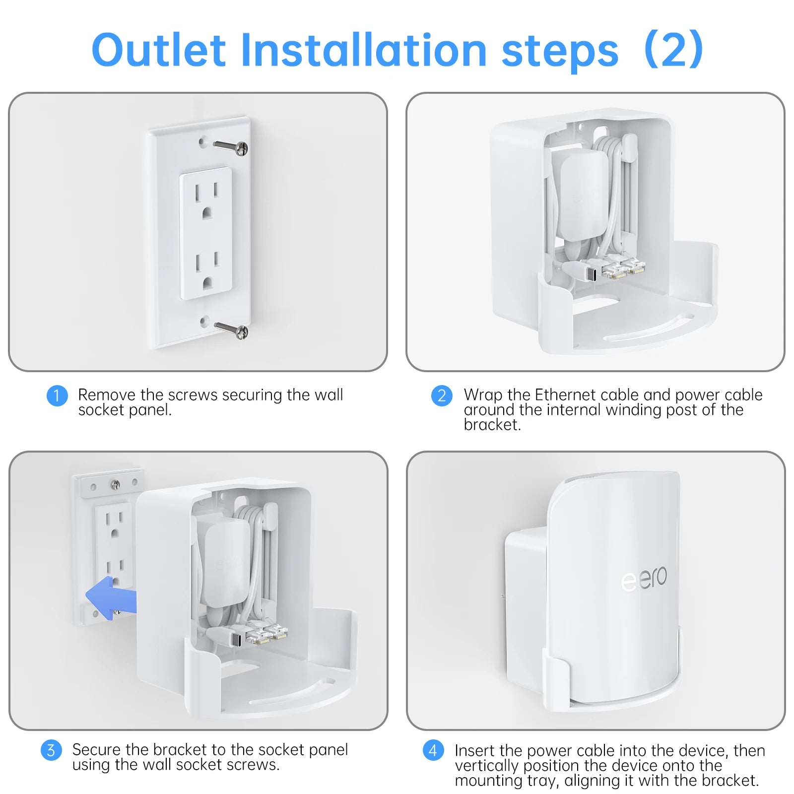 EDUP HY-WT1219-2 Wall Mount for eero Pro 7 WiFi 7 Router Space-Saving with Cable Management Durable Easy Installation Kit