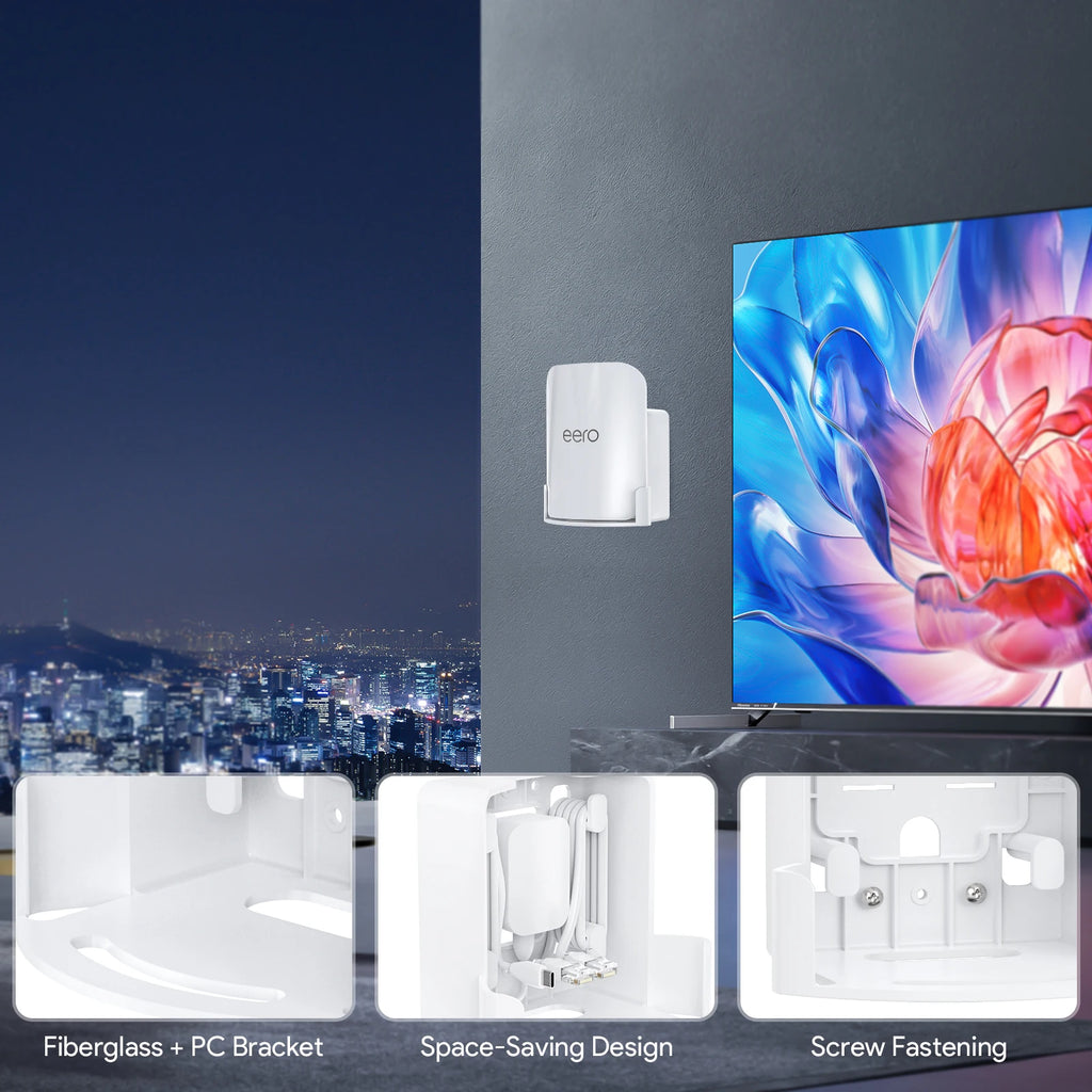 EDUP HY-WT1219-2 Wall Mount for eero Pro 7 WiFi 7 Router Space-Saving with Cable Management Durable Easy Installation Kit